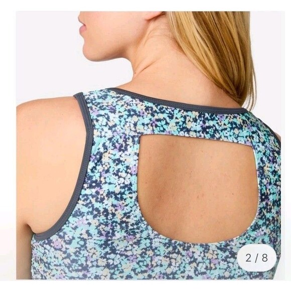 Free Country Women's Seaside Petals Full Side Shirring Tankini Top Sizes XLARGE - Picture 12 of 13